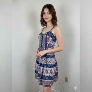 Rebecca Taylor Women Size 4 Silk Floral Pullover Sleeveless Mini Dress